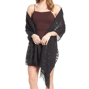 Echo Black Silk Blend Stripe Wrap